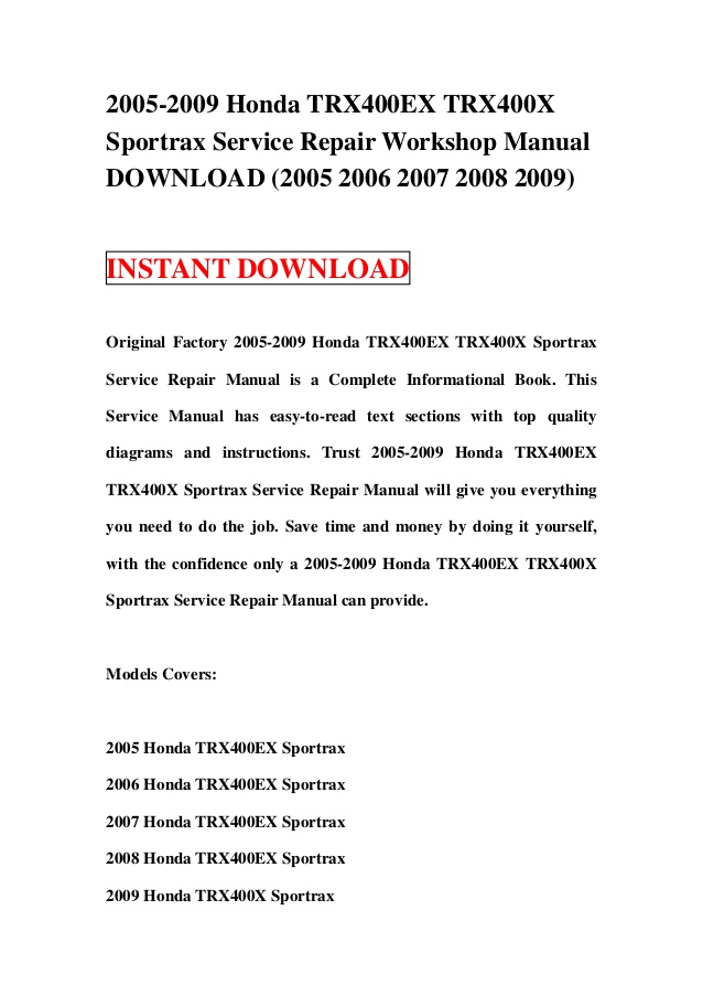 400ex service manual free download