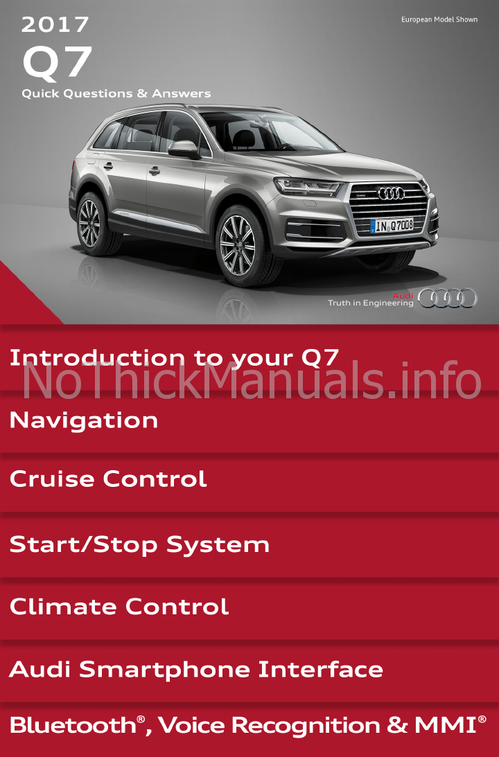 Audi q7 2018 owners manual pdf download software